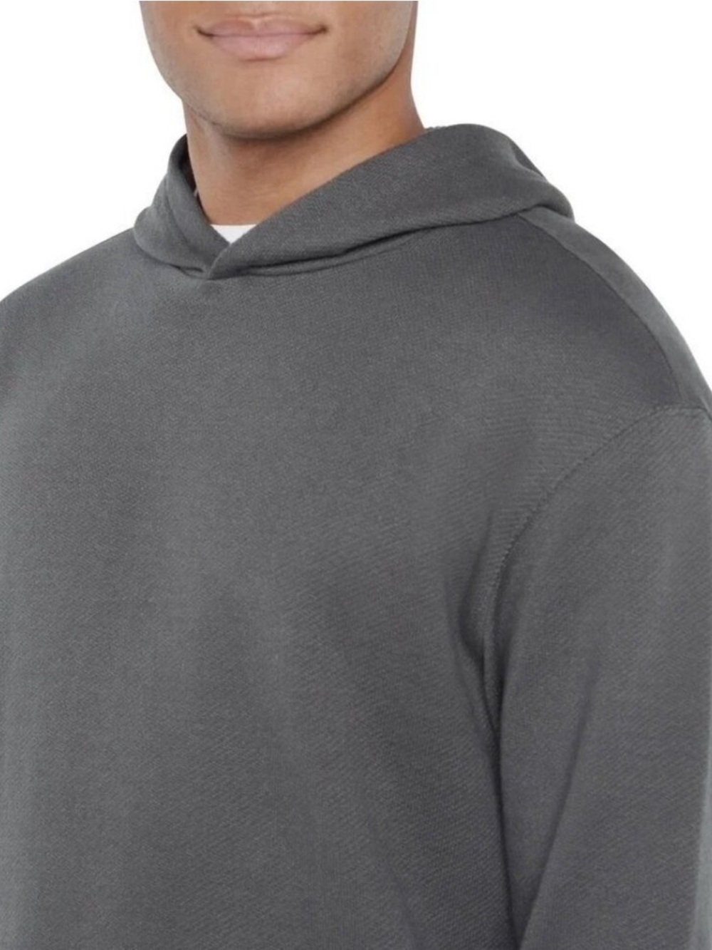 Gap Men's Gray Textured Hoodie Pullover Sweatshirt - Picture 4 of 12